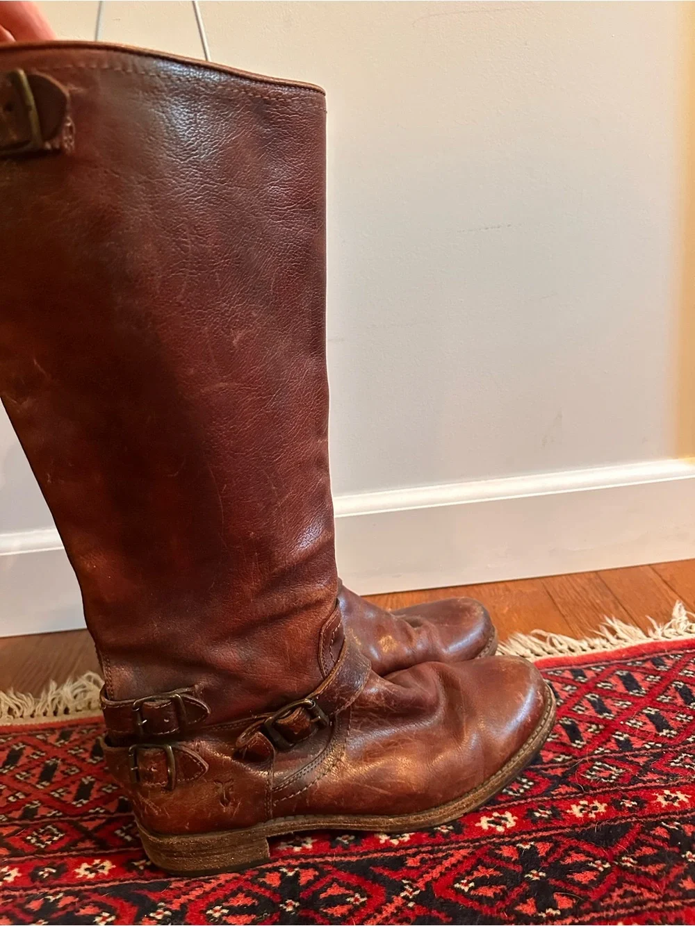 Frye Brown Leather Knee-High Riding Boots